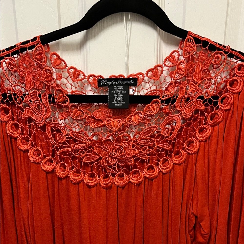 Simply Irresistible Orange Lace Top - Picture 3 of 7